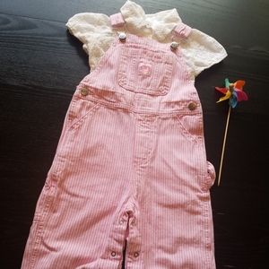 Toddler overalls and lace top